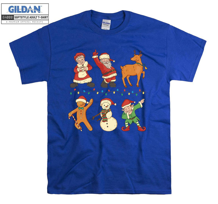 Christmas Cartoon Snowman And Characters T-shirt