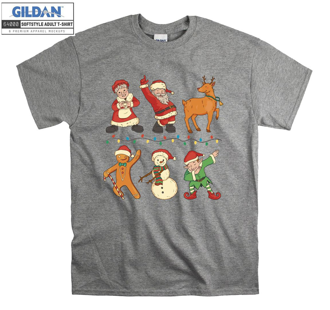 Christmas Cartoon Snowman And Characters T-shirt