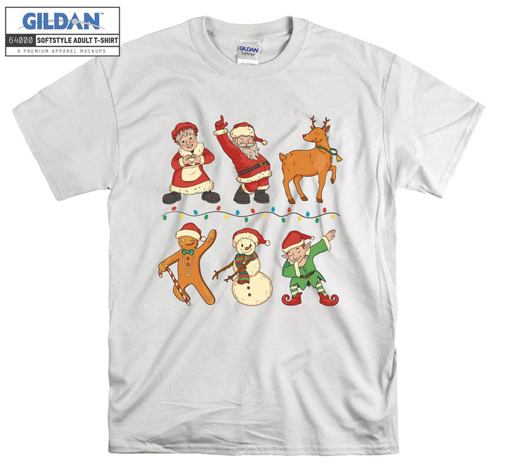 Christmas Cartoon Snowman And Characters T-shirt