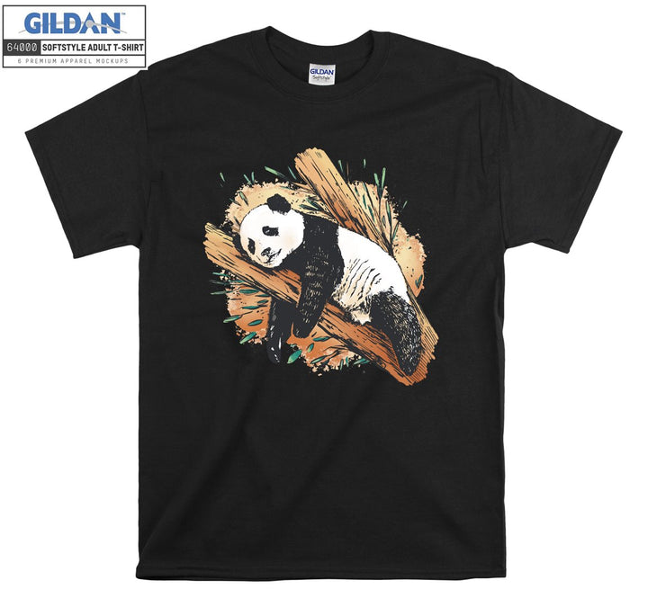 Sweet Panda Lying On Tree T-shirt