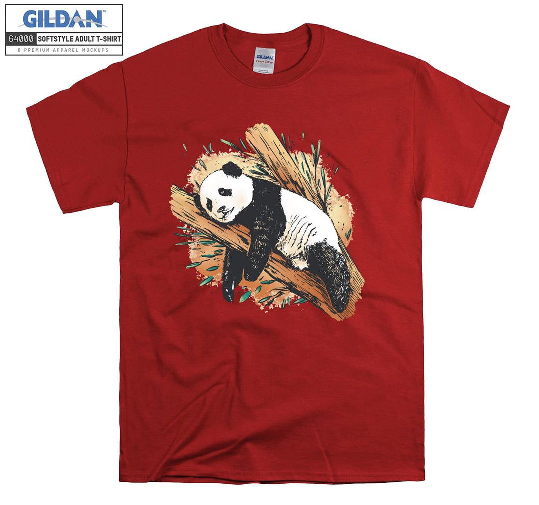 Sweet Panda Lying On Tree T-shirt