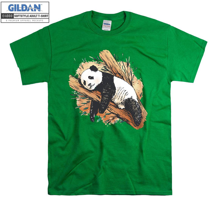 Sweet Panda Lying On Tree T-shirt