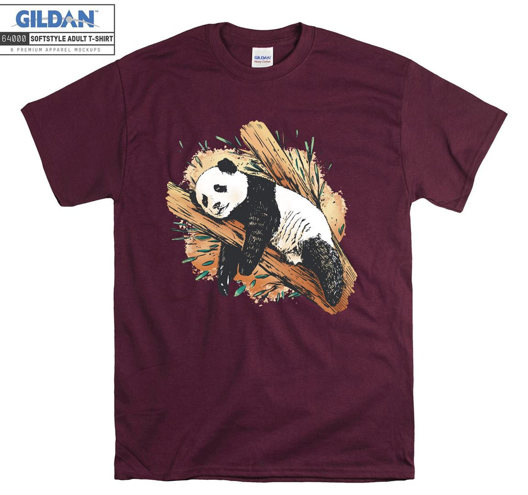 Sweet Panda Lying On Tree T-shirt