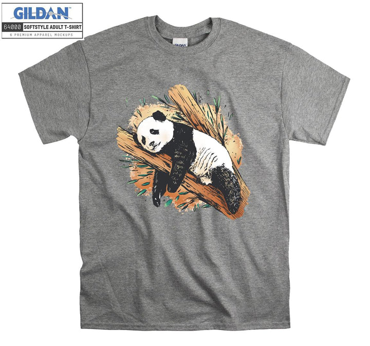 Sweet Panda Lying On Tree T-shirt