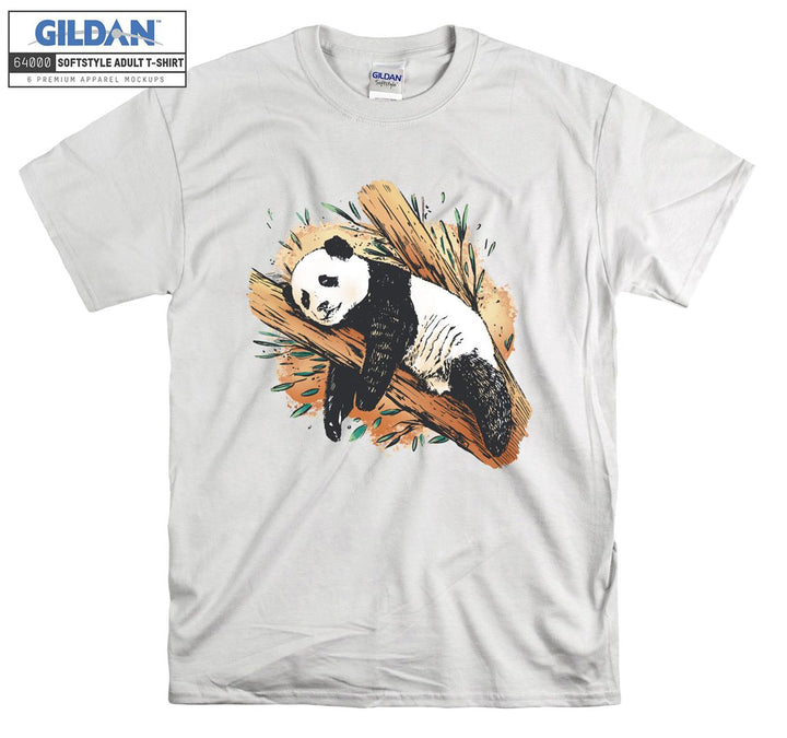 Sweet Panda Lying On Tree T-shirt