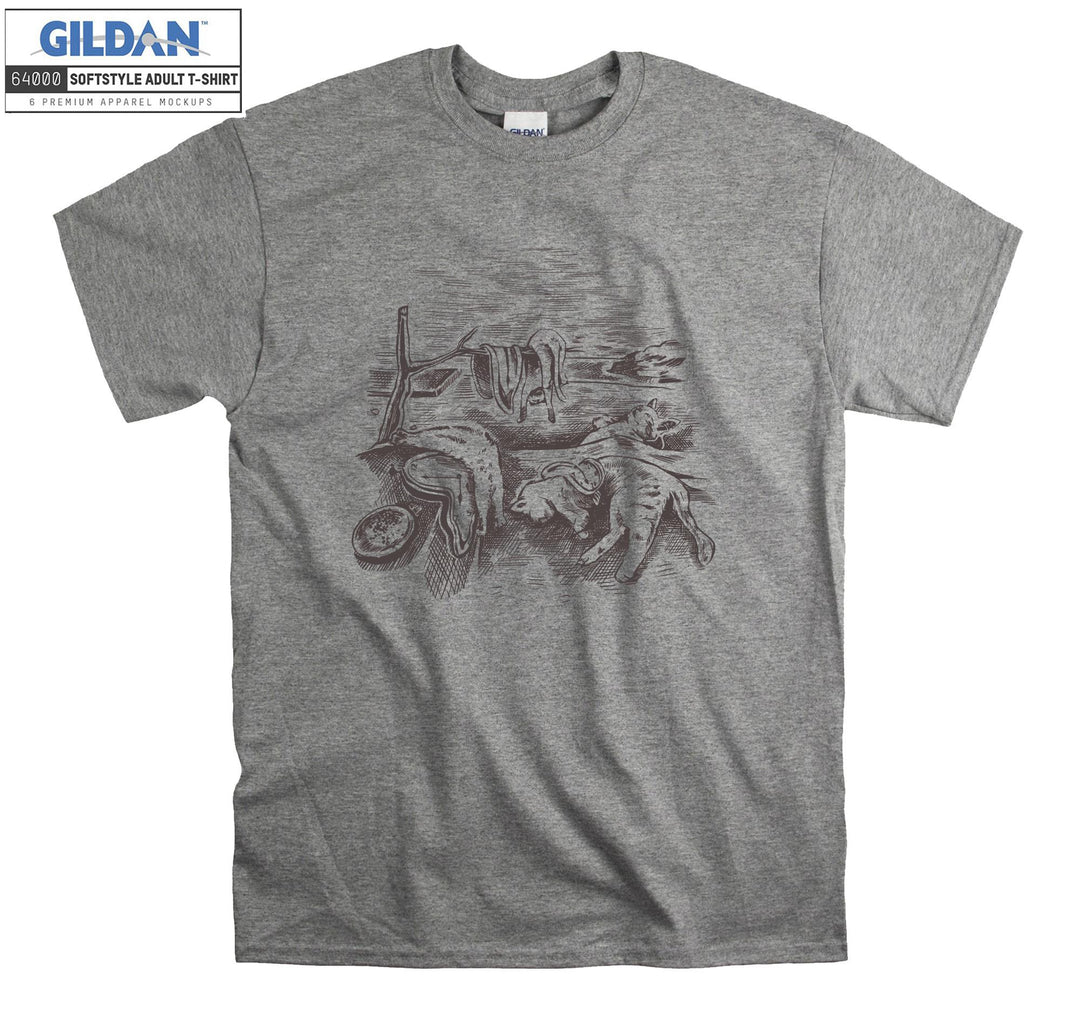 Salvador Dali The Persistence of Memory Cat T-shirt