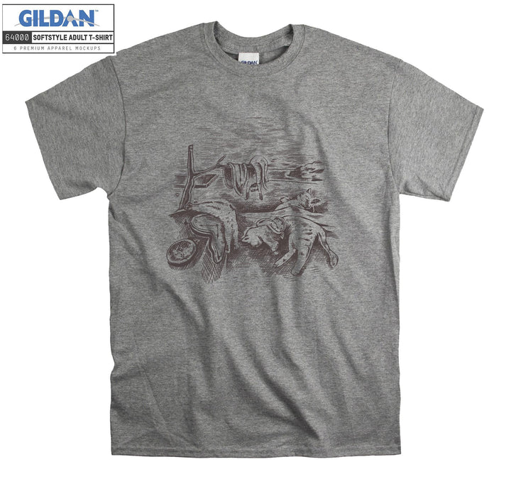 Salvador Dali The Persistence of Memory Cat T-shirt