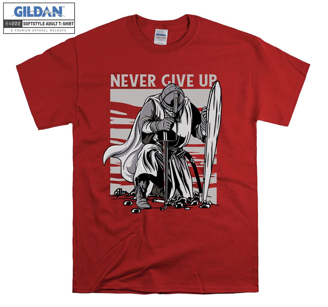 Never Give Up Gym Figure T-shirt