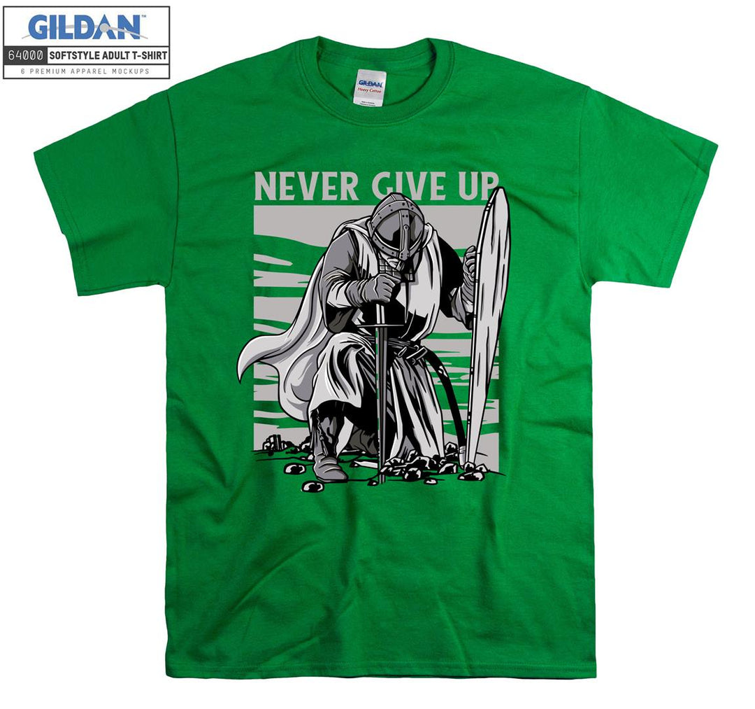 Never Give Up Gym Figure T-shirt