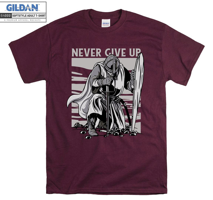 Never Give Up Gym Figure T-shirt