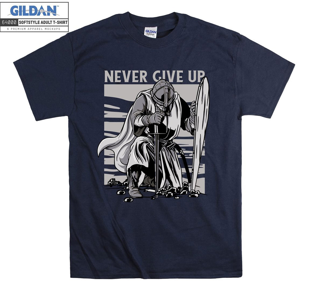 Never Give Up Gym Figure T-shirt