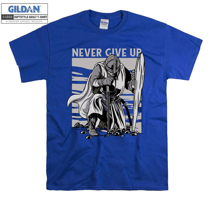 Never Give Up Gym Figure T-shirt