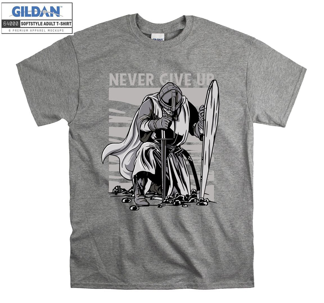 Never Give Up Gym Figure T-shirt