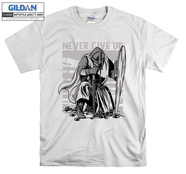 Never Give Up Gym Figure T-shirt