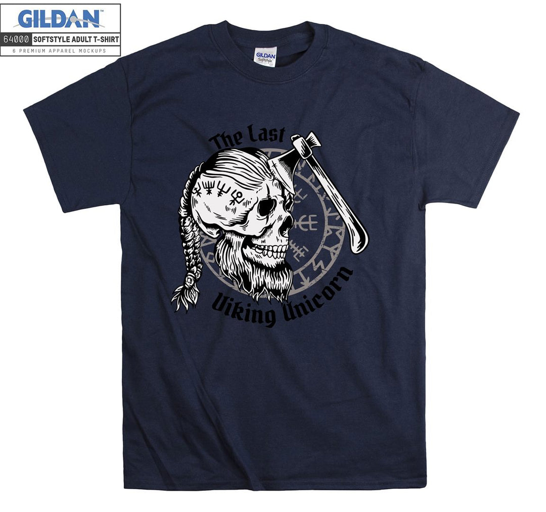 The last viking unicorn skull figure T-shirt