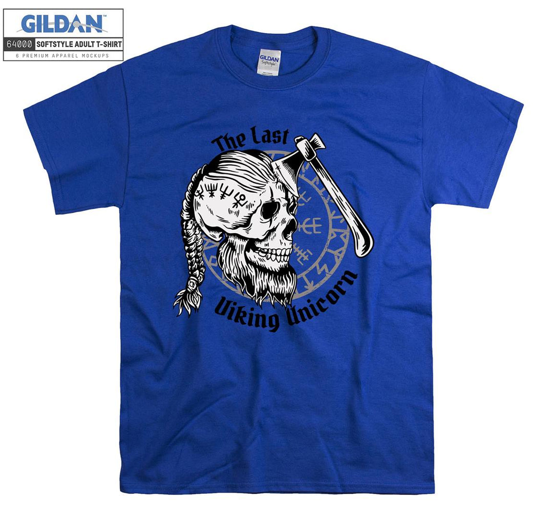 The last viking unicorn skull figure T-shirt