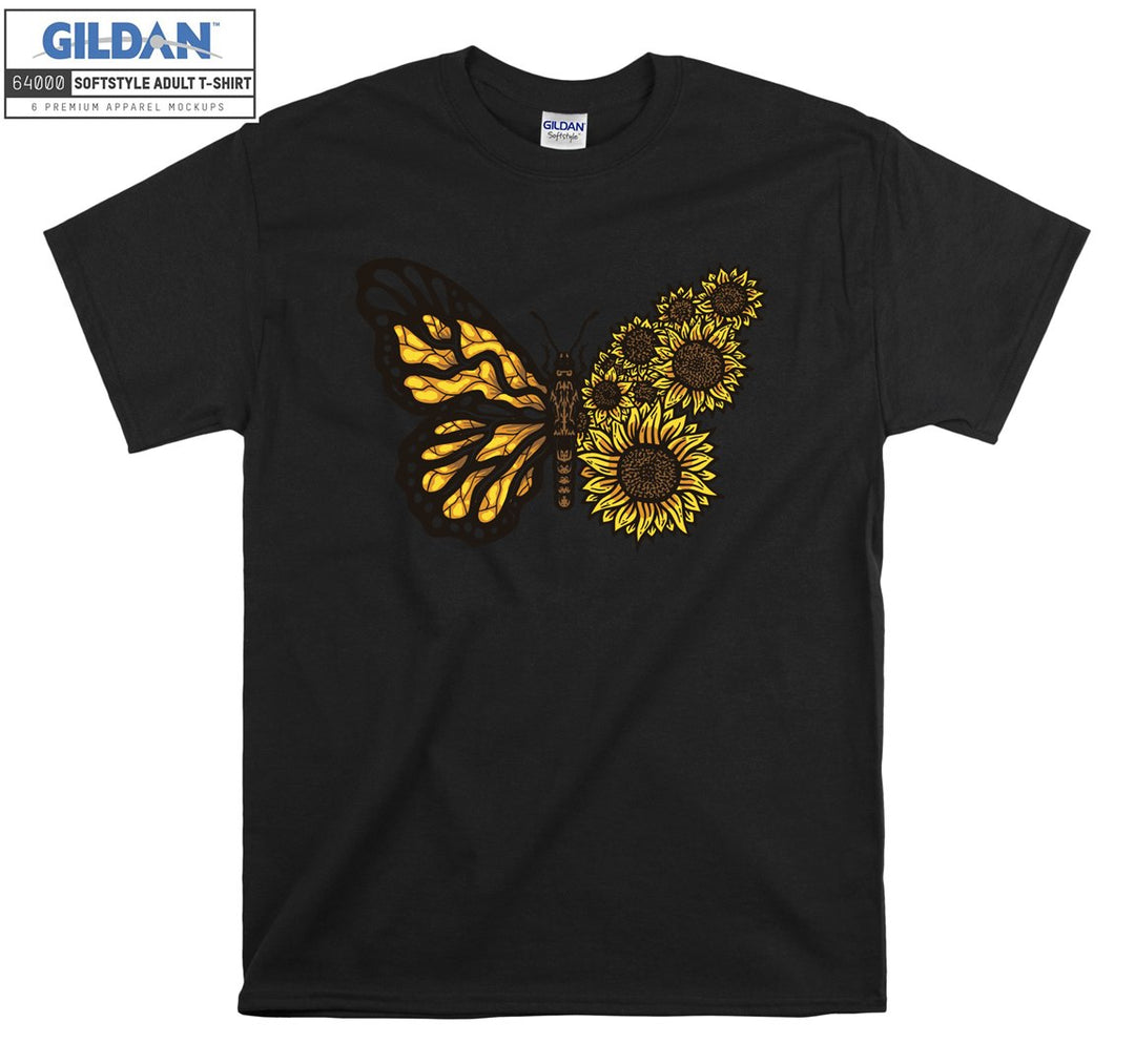 A Butterfly and Yellow Flowers T-shirt