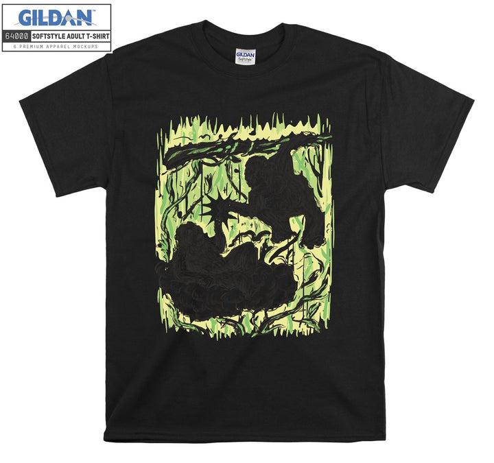 Two Gorilla Punches Forest Theme T-shirt