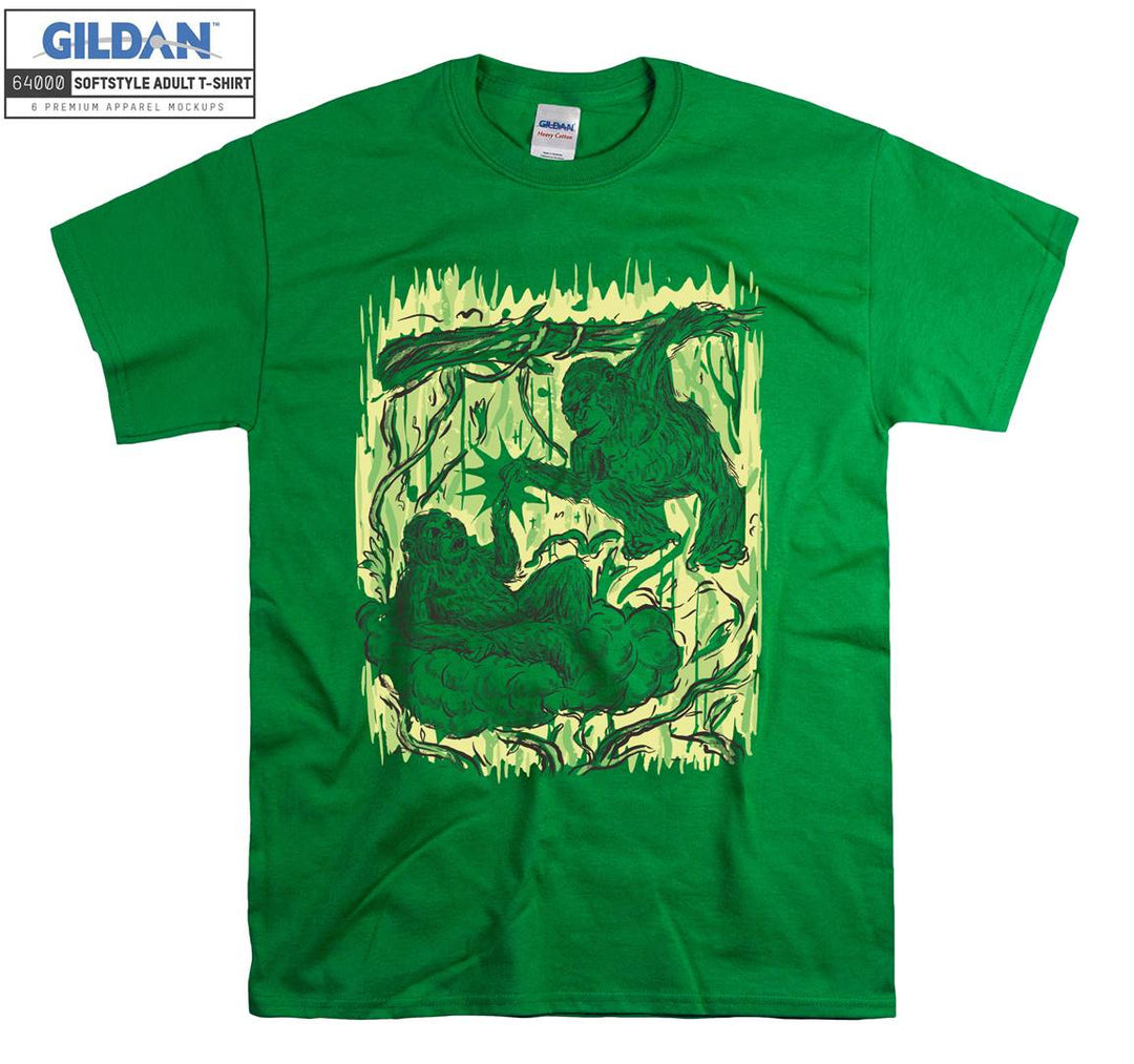 Two Gorilla Punches Forest Theme T-shirt