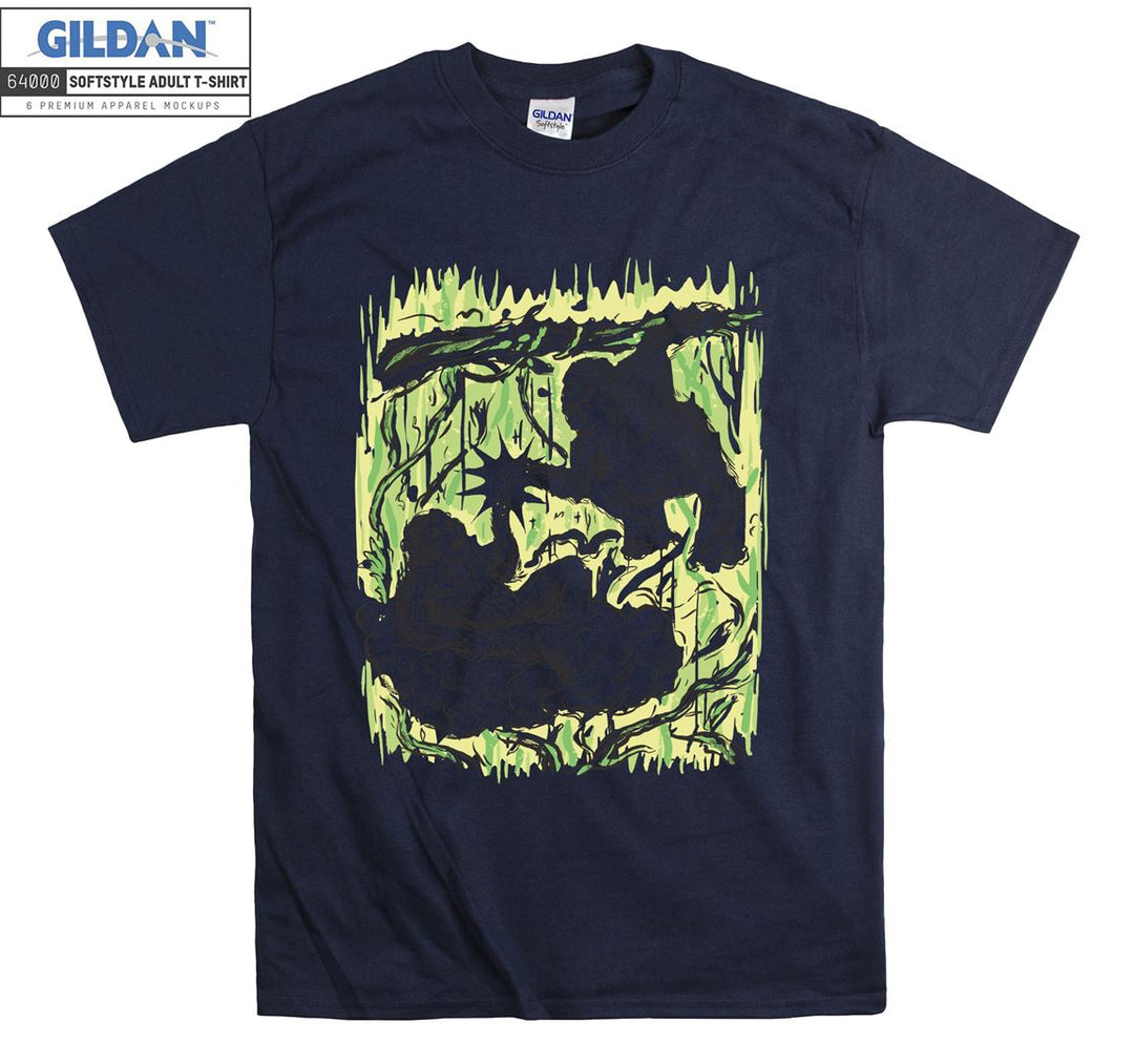 Two Gorilla Punches Forest Theme T-shirt