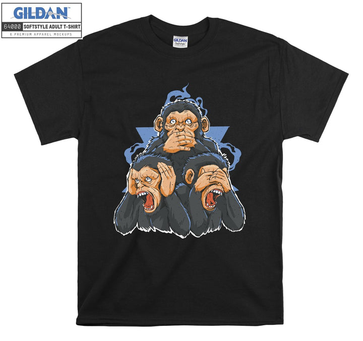 Three Monkey Representation Visual T-shirt