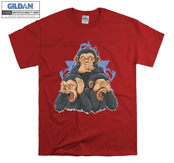 Three Monkey Representation Visual T-shirt