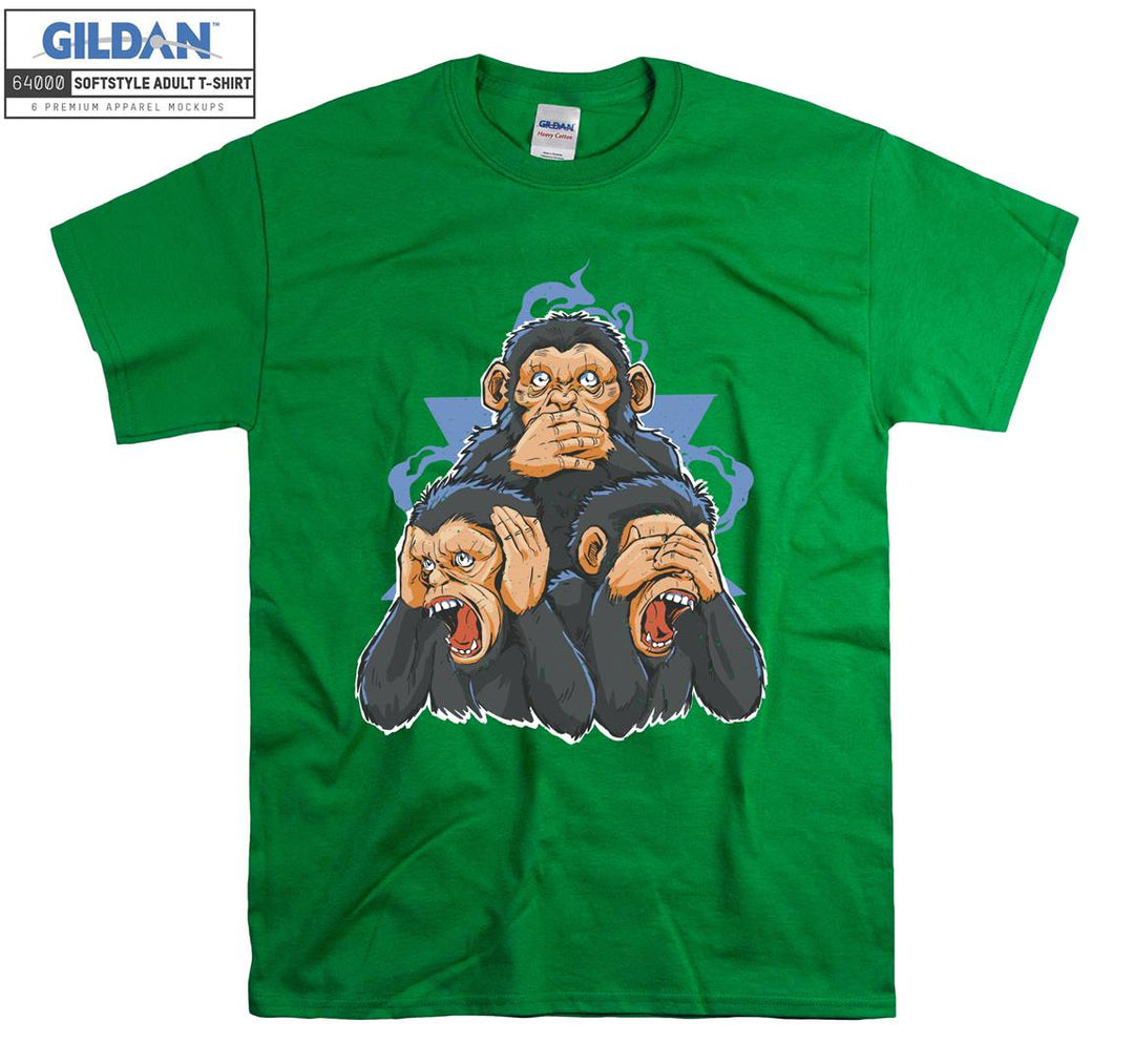 Three Monkey Representation Visual T-shirt