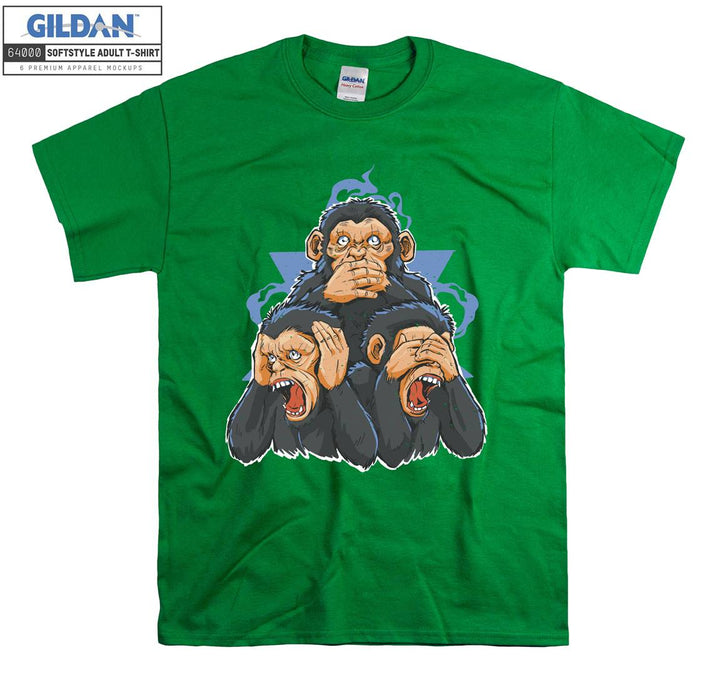 Three Monkey Representation Visual T-shirt