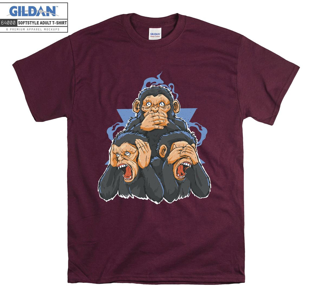 Three Monkey Representation Visual T-shirt