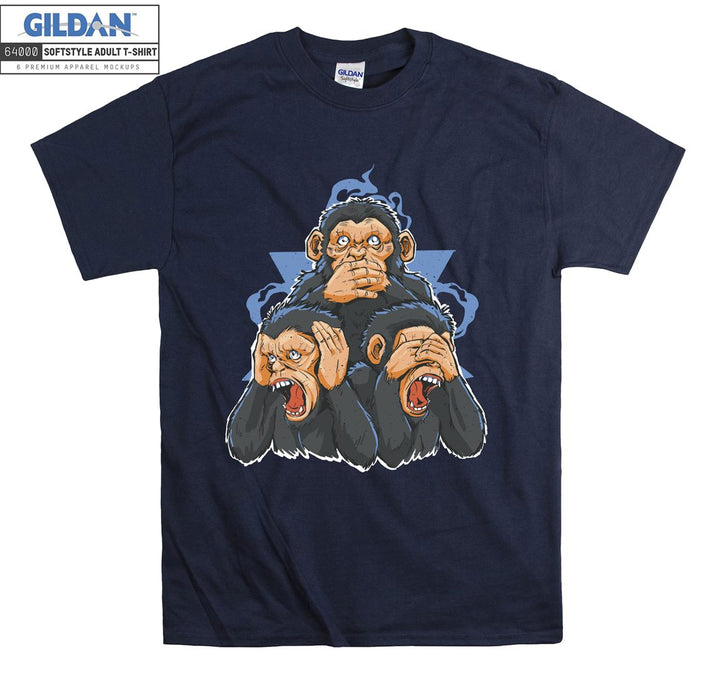 Three Monkey Representation Visual T-shirt