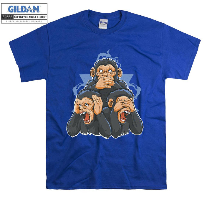 Three Monkey Representation Visual T-shirt