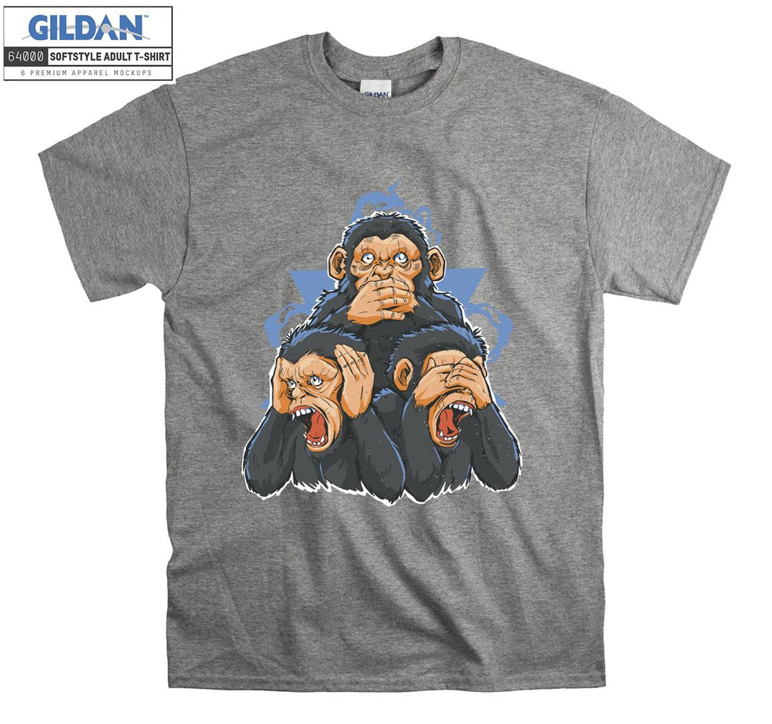 Three Monkey Representation Visual T-shirt