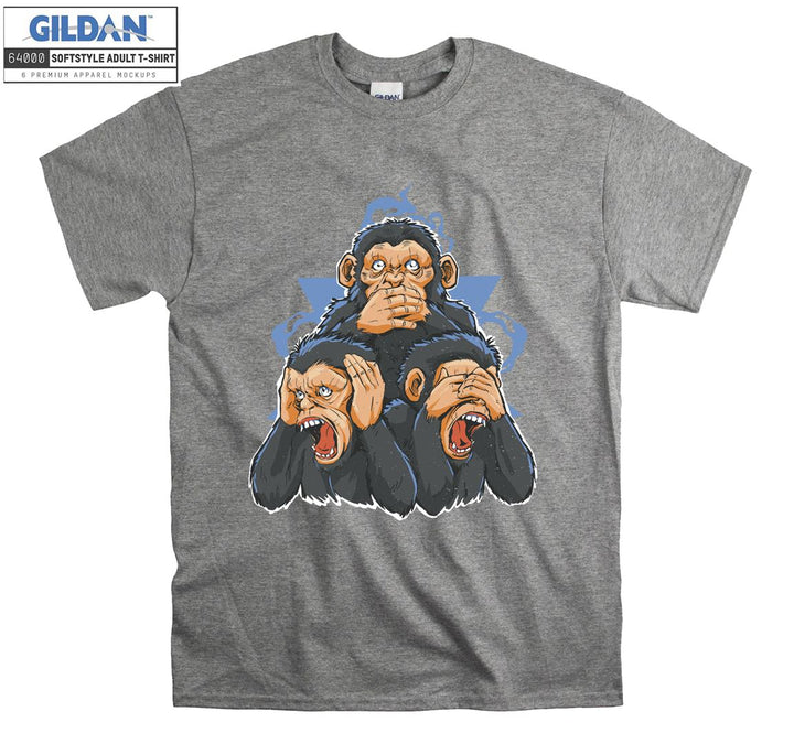 Three Monkey Representation Visual T-shirt