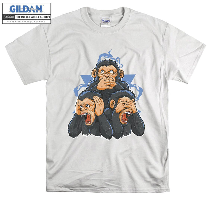 Three Monkey Representation Visual T-shirt