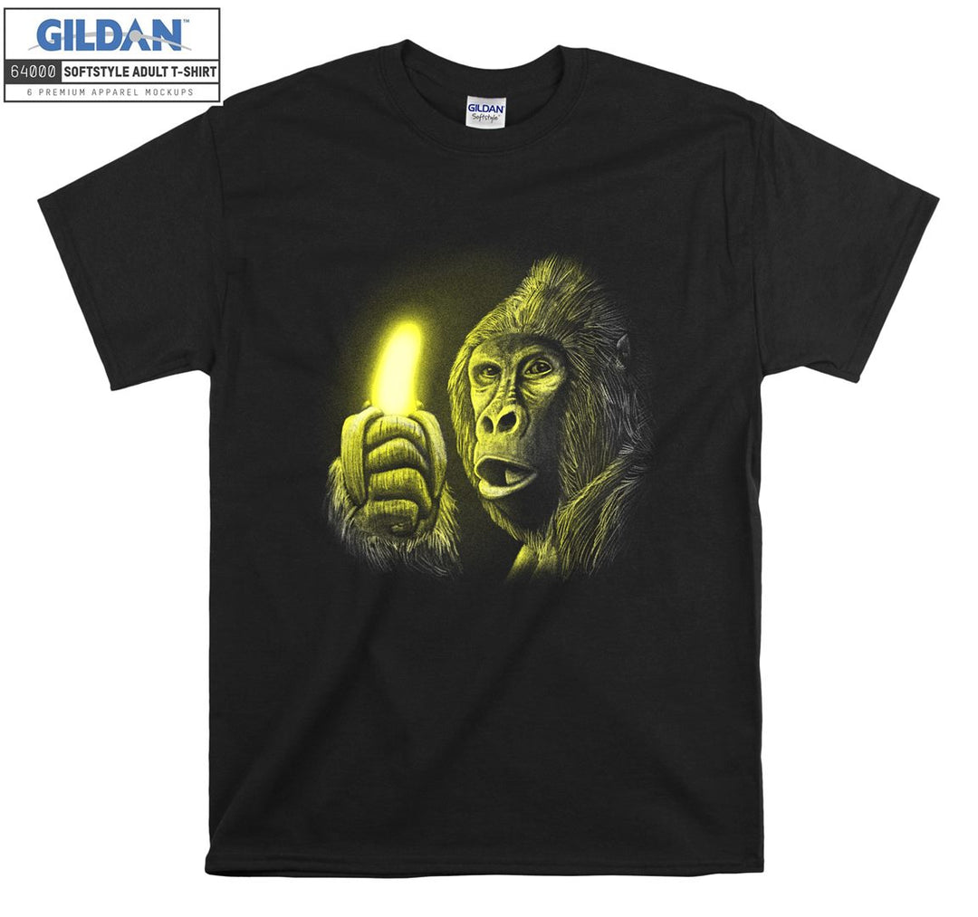 Gorilla Holding Shining Banana T-shirt