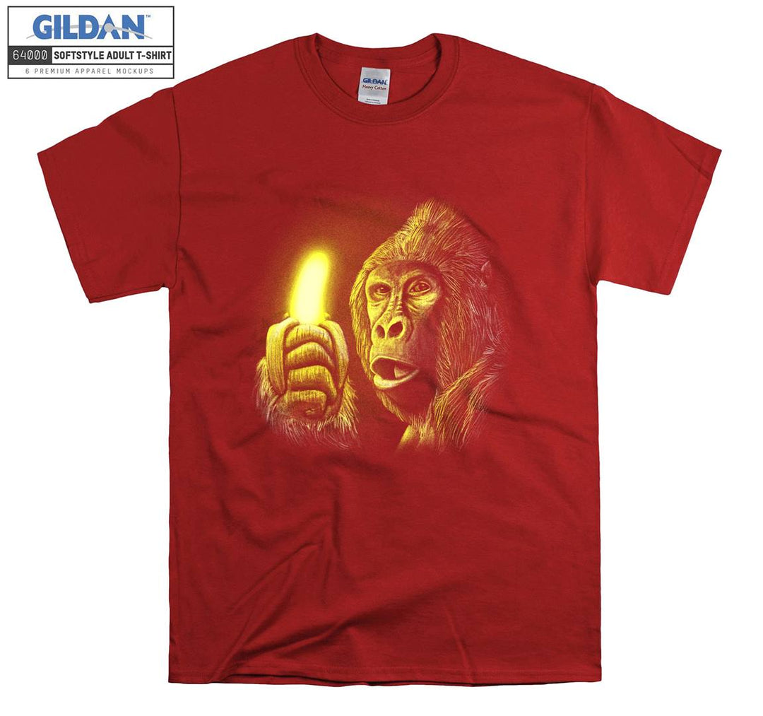 Gorilla Holding Shining Banana T-shirt