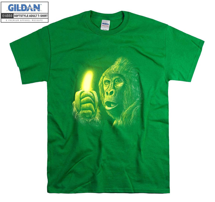 Gorilla Holding Shining Banana T-shirt