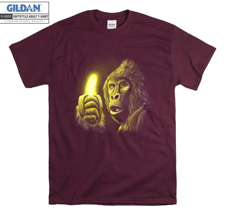 Gorilla Holding Shining Banana T-shirt