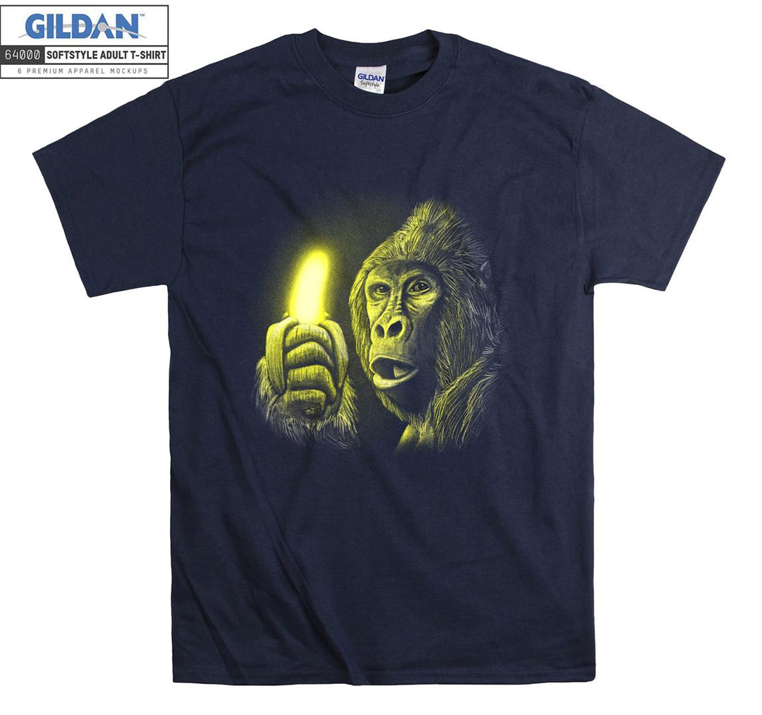 Gorilla Holding Shining Banana T-shirt