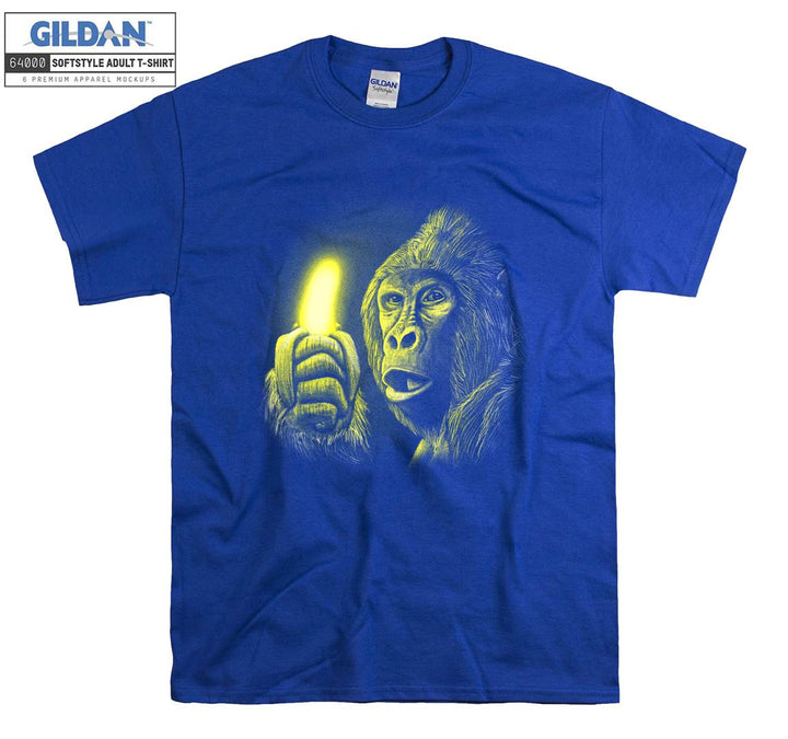 Gorilla Holding Shining Banana T-shirt