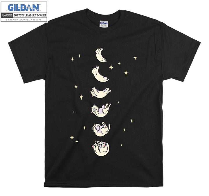 Moon Shape Cute Cat Kitten Cresent T-shirt