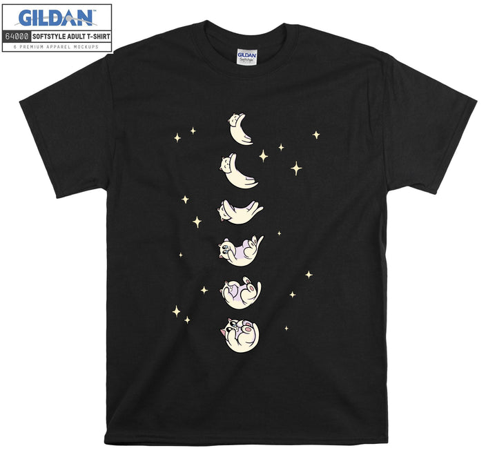 Moon Shape Cute Cat Kitten Cresent T-shirt