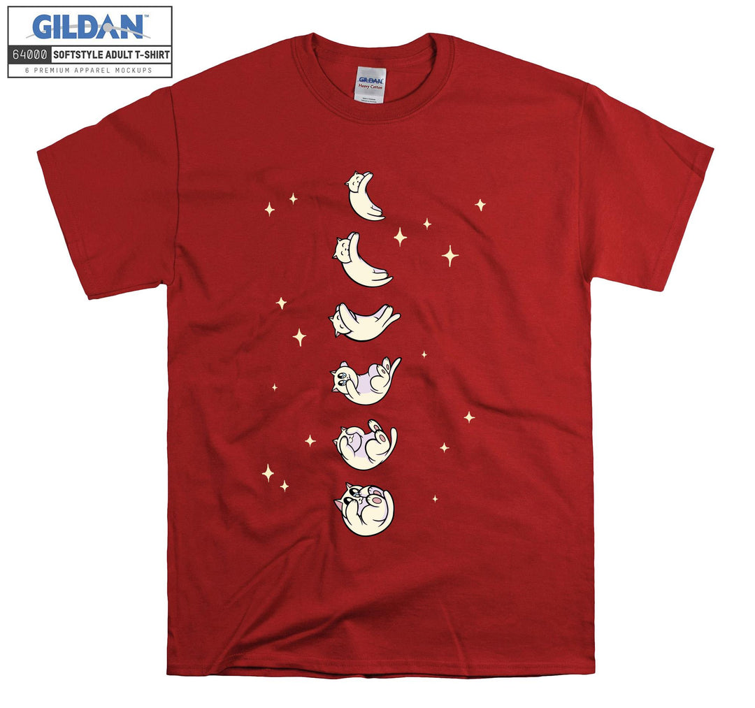 Moon Shape Cute Cat Kitten Cresent T-shirt