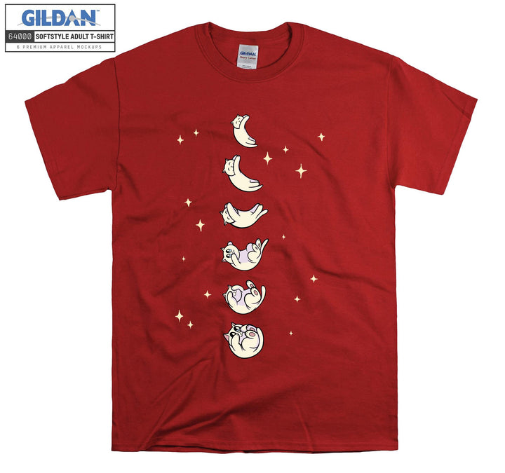 Moon Shape Cute Cat Kitten Cresent T-shirt