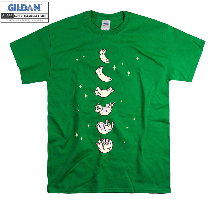 Moon Shape Cute Cat Kitten Cresent T-shirt