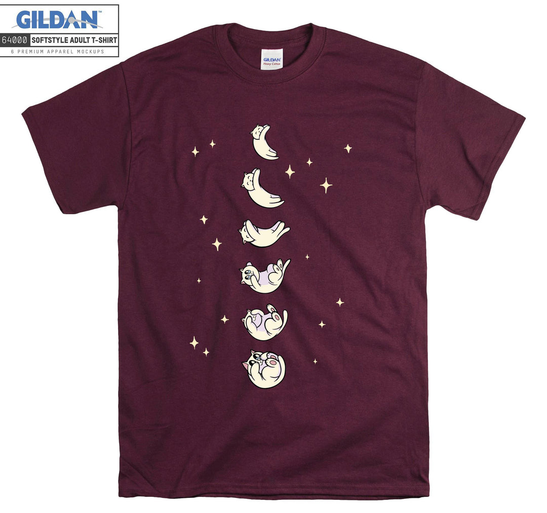 Moon Shape Cute Cat Kitten Cresent T-shirt