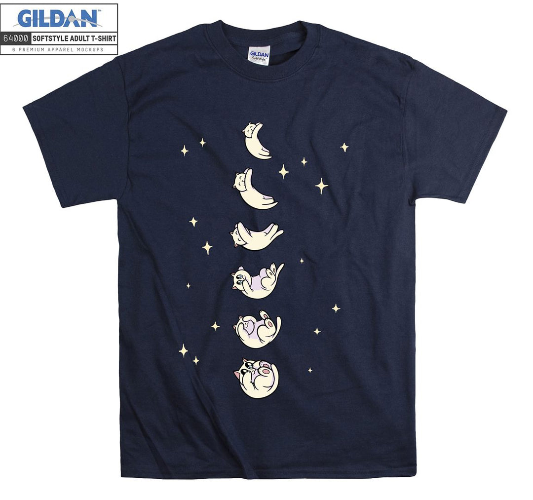 Moon Shape Cute Cat Kitten Cresent T-shirt