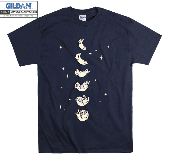 Moon Shape Cute Cat Kitten Cresent T-shirt