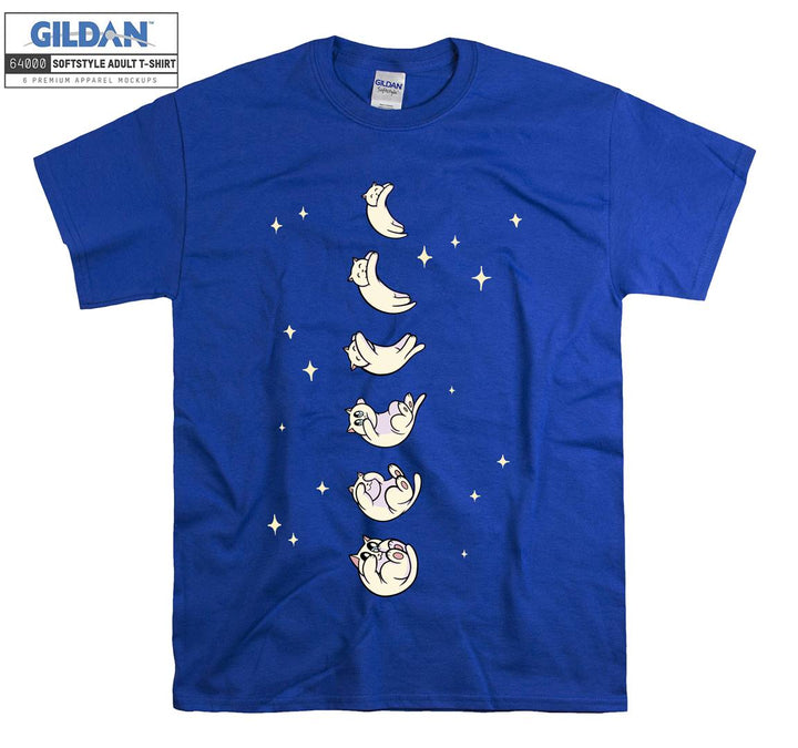 Moon Shape Cute Cat Kitten Cresent T-shirt