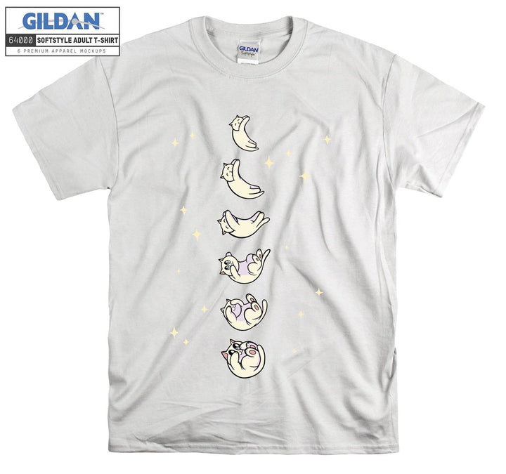 Moon Shape Cute Cat Kitten Cresent T-shirt